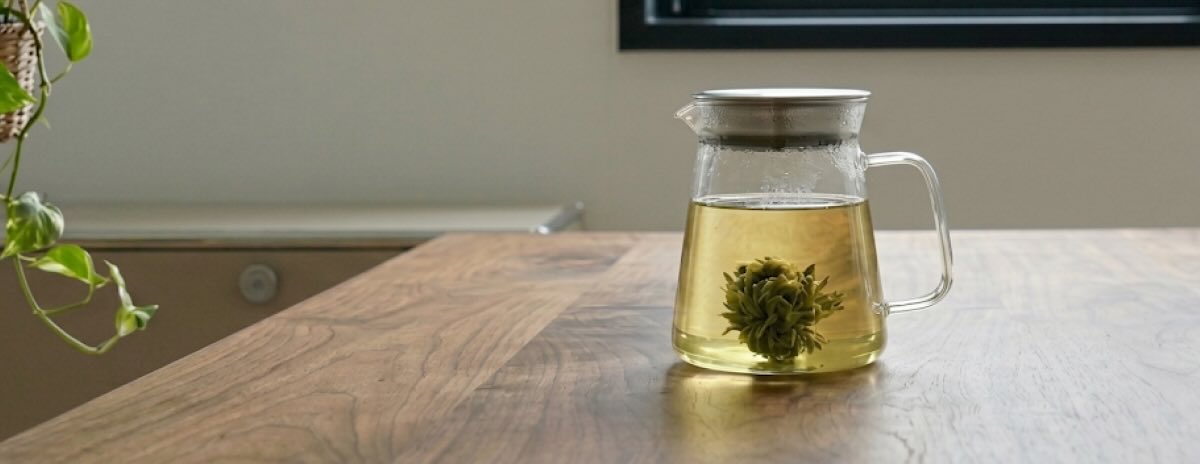 A transparent cup of tea.