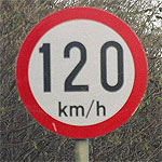 British speed limit @ 120 kph.